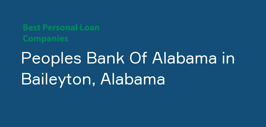 Peoples Bank Of Alabama in Alabama, Baileyton