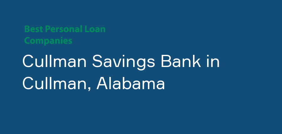 Cullman Savings Bank in Alabama, Cullman