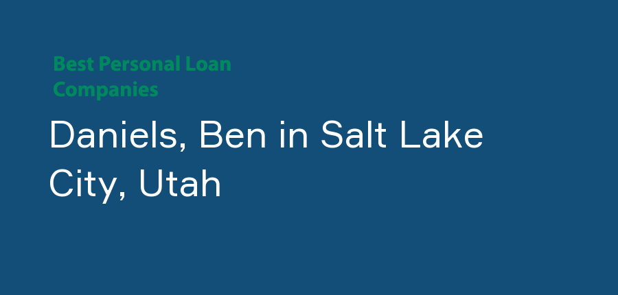 Daniels, Ben in Utah, Salt Lake City